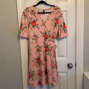 MASSINI Pink Floral Dress Size L
